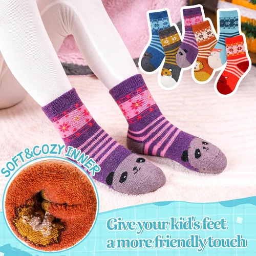 Miniatura 2 de Eocom - Medias de invierno cálidos de lana para niños y niñas, 6 pares