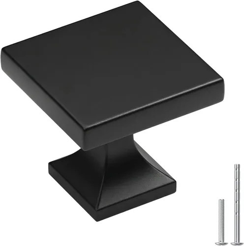 Miniatura 13 de GOLDENWARM LS6785BK - Paquete de 5 perillas cuadradas negras para gabinetes y alacenas de cocina, perillas cuadradas de 1.1 pulgadas de ancho