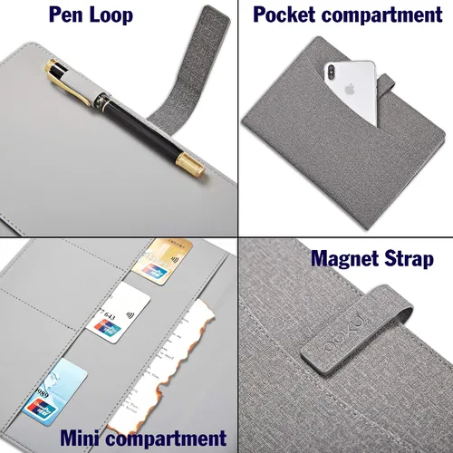 Miniatura 6 de Cubierta de cuaderno de viaje A5 OOKU compatible con Rocketbook Fusion tamaño ejecutivo, cuaderno inteligente reutilizable, planificador Panda