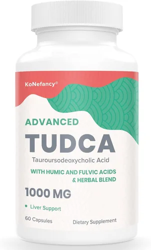KoNefancy TUDCA Suplementos hepáticos de 1000 mg de sales biliares para desintoxicación hepática, mezcla de hierbas de cardo mariano con ácido