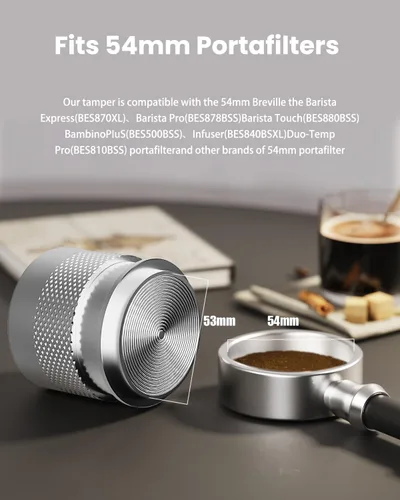 Miniatura 2 de Maestri House - Manipulador de café expreso de 2.087 in, de acero inoxidable para máquina de café expreso, manipulador con resorte para portafiltro