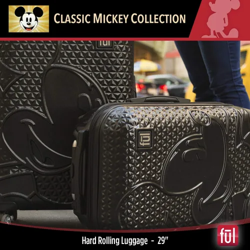 Miniatura 7 de FUL Disney Mickey Mouse - Maleta rígida con ruedas giratorias, Negro -, Disney Mickey Mouse - Maleta rígida con ruedas giratorias