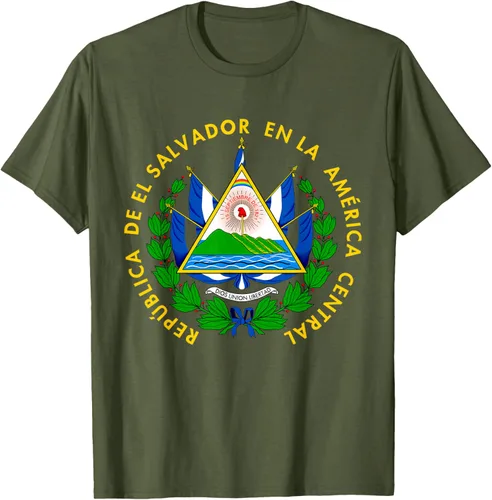 Miniatura 51 de Camiseta con diseño de emblema de la bandera de El Salvador