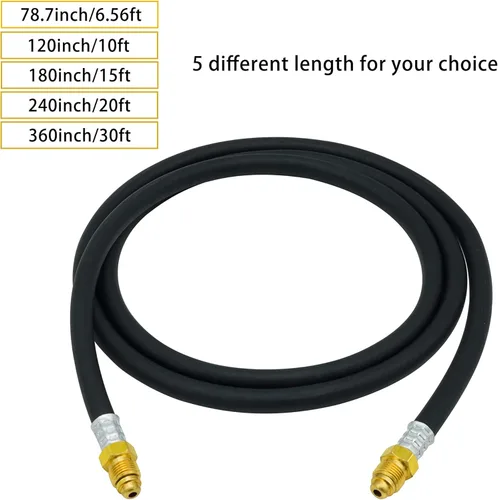 Miniatura 6 de Manguera de soldadura de gas inerte de 5 pies - Manguera adaptadora de regulador de medidor de flujo de argón - Mig Tig, accesorios UNF-18RH de 5/8