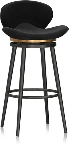 Miniatura 13 de Taburete de bar moderno con Patas de Metal Negro, giratorio de 360 grados, cómodo y tapizado, ideal para el hogar, bar, cocina, isla, comedor o Pub