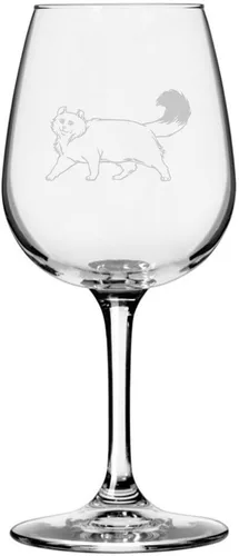 Miniatura 31 de Copa de vino de 12.75 onzas con temática de gato abisinio grabada para todo uso