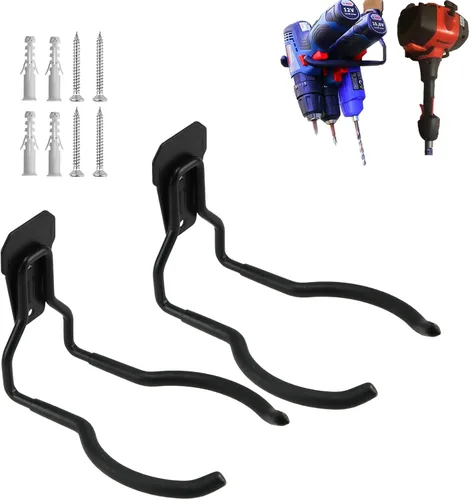 WEH01 - Percha para herramientas eléctricas, estante de desbrozador, ganchos de pared de garaje, colgador de recortadora de cuerdas, ganchos de