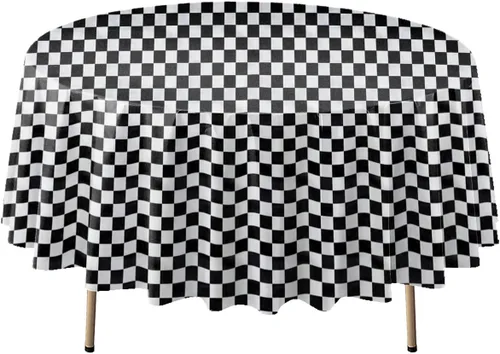 Miniatura 16 de Party Essentials Mantel redondo de plástico desechable de 84 pulgadas, 3 unidades, color negro
