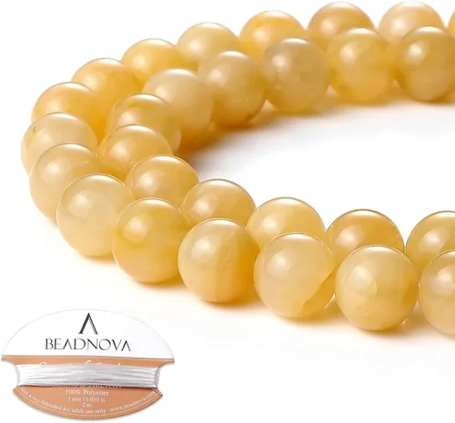 Miniatura 70 de Cuentas de ónix negro BEADNOVA con cuentas de cristal natural, piedras preciosas, redondas, sueltas, curativas de energía con cordón elástico de 01)