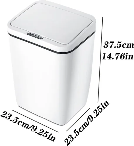 Miniatura 2 de BONAD Basurero de cocina de 12 litros de inducción para dormitorio, sala de estar, baño con tapa, papelera para el hogar, papelera automática
