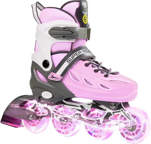 Miniatura 7 de SUPER YOUNGSTER Patines en línea ajustables para niños y niñas de 4 a 12 años con ruedas iluminadas, patines en línea para niños y niñas Púrpura