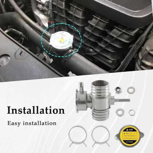 Miniatura 6 de Llenadora de refrigerante de motor de aluminio con tapa compatible con Dodge Avenger Caliber Durango Dakota Chrysler 200 Sebring Jeep Compass