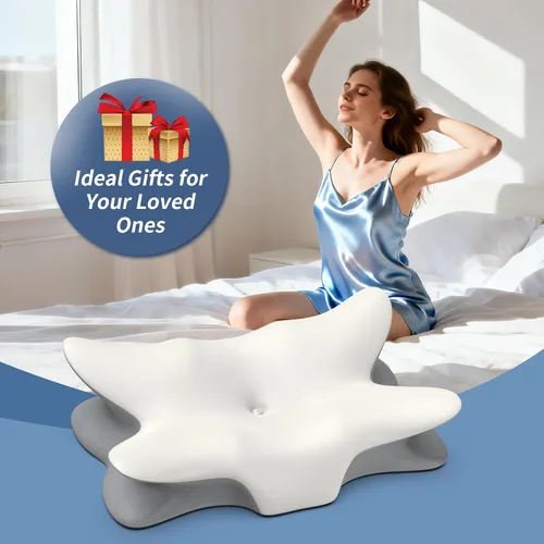 Miniatura 7 de Almohada cervical cervical para aliviar el dolor, almohada ergonómica para dormir de lado, almohadas de espuma viscoelástica para dormir, almohada
