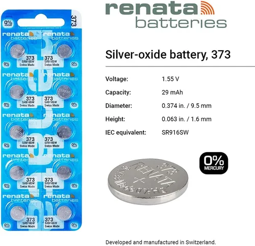Miniatura 2 de Baterías de reloj Renata #373 2Pcs