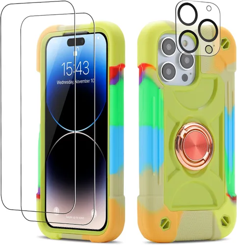 Miniatura 93 de Funda para iPhone Se3/iPhone Se2, iPhone 6/6S, iPhone 7/iPhone 8 de 4.7 pulgadas con soporte de anillo, con 2 protectores de pantalla resistentes