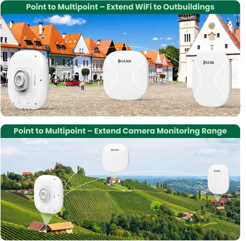 Miniatura 3 de ULNA WiFi5 CPE802T - Puente inalámbrico Gigabit WiFi, 3 unidades, puente inalámbrico punto a punto/multipunto, 3.1 mi de largo alcance para extender