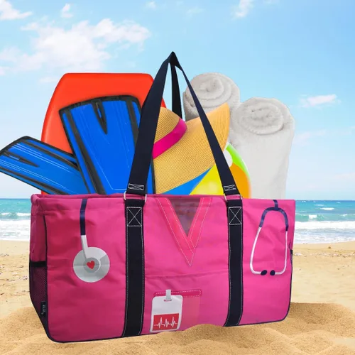 Miniatura 312 de NGIL Bolsa de comestibles reutilizable extra grande plegable de gran tamaño para comestibles, almacenamiento, picnic, playa, Bronco-negro occidental