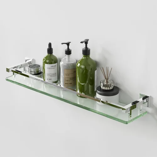 Miniatura 19 de Alise Estantes de baño, estante de vidrio dorado para baño, estantes flotantes modernos, 20 pulgadas Dorado y Negro