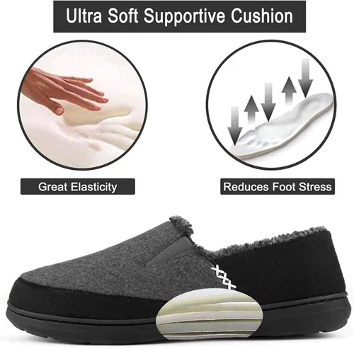 Miniatura 3 de Zigzagger Pantuflas de microgamuza esponjosas para hombre, estilo mocasín, para interior y exterior