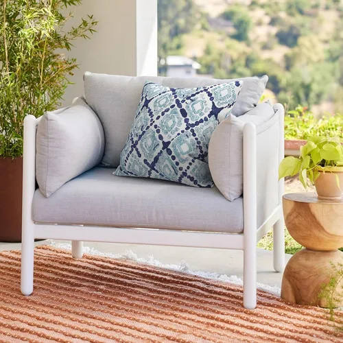 Miniatura 987 de Juego de 2 almohadas para exteriores de 16 x 16 pulgadas, repelentes al agua con interiores, para muebles de patio, hogar, jardín, geometría bohemia