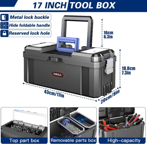 Miniatura 3 de Caja de herramientas rodante 3 en 1 con ruedas, caja de herramientas apilable, organizador de almacenamiento de herramientas modular, diseño