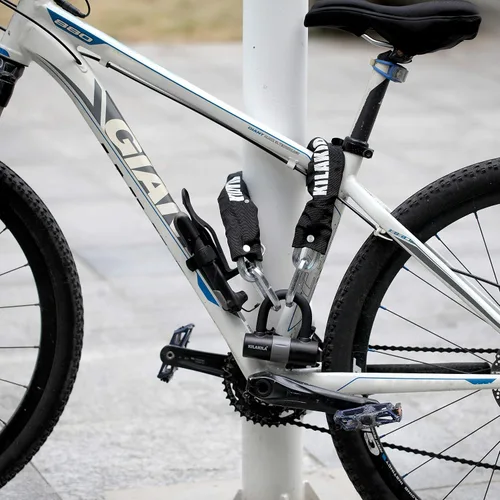 Miniatura 7 de KILAKILA Cerradura de cadena de seguridad - Cerradura de bicicleta y motocicleta resistente de 0.394 in con bloqueo en U de 0.630 in