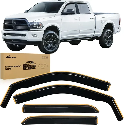 Nilight protectores de lluvia para canal para Ram 1500 2009 2010 2011 2012 2013 2014 2015 2016 2017 2018 Crew Cab, 2019-2023 Ram 1500 Classic Body,