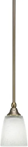 Miniatura 60 de Toltec Lighting Tallo Colgado Mini colgante, acabado de cobre negro, 3.5" cuadrado humo burbuja vidrio