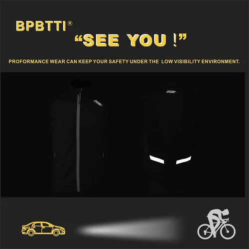 Miniatura 5 de bpbtti Chaleco de ciclismo para hombre, rompevientos sin mangas con dos bolsillos laterales (2.0), resistente al viento, transpirable y reflectante