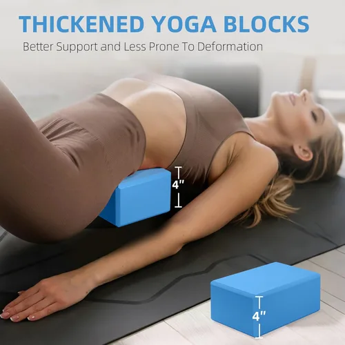 Miniatura 5 de 1 paquete de bloques de yoga de espuma grandes de 9 x 6 x 4 pulgadas, bloque de pilates resistente, bloque de entrenamiento, ladrillo de yoga