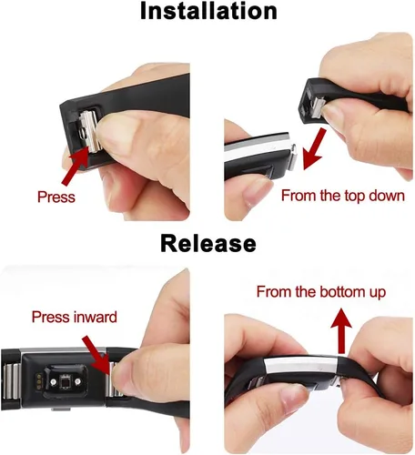 Miniatura 7 de Paquete de 6 correas deportivas compatibles con Fitbit Charge 2, pulseras de repuesto ajustables para mujeres y hombres, pequeñas y grandes