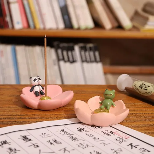 Miniatura 4 de Soporte de incienso de estilo japonés para palos, bonitas flores de cerámica hecho a mano para quemador de incienso o atrapador de cenizas