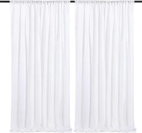 Miniatura 28 de Cortinas de fondo de lentejuelas rosas de 2 piezas, 2 pies x 8 pies, fondo de fotografía, cortina para fiestas con purpurina, fondo de boda, tela