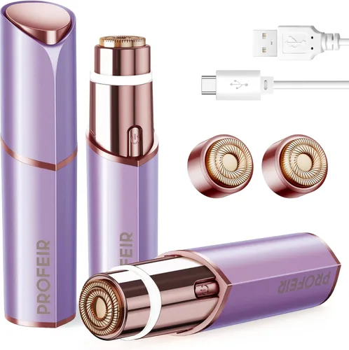 Miniatura 8 de Depilación facial para mujeres: Dispositivo eléctrico de depilación - Afeitadora facial recargable sin dolor para barbilla, labio superior y vello