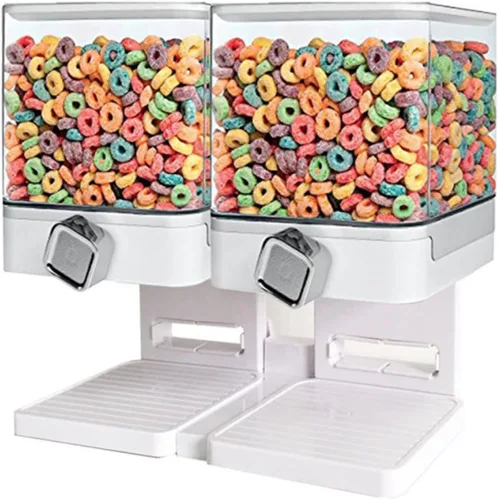 Miniatura 10 de SEIWEI Dispensador de alimentos multifunción para almacenamiento de cereales con bandeja inferior desmontable para organización de cocina, grano