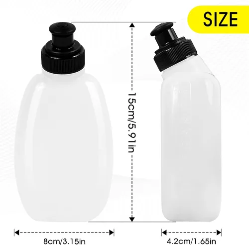 Miniatura 2 de Paquete de 2 botellas de agua para bicicleta sin BPA de 10 onzas y botella de agua para correr, para cinturón de hidratación, botella de agua