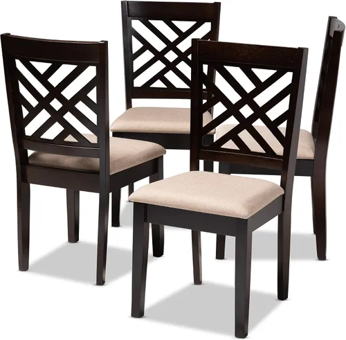 Miniatura 9 de Baxton Studio Caron - Juego de sillas de comedor (2 piezas, madera con acabado marrón oscuro de transición)