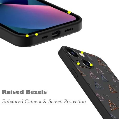 Miniatura 2 de Unov Funda diseñada para iPhone 13, funda negra con [patrón antideslizante en relieve], protección delgada a prueba de golpes [TPU antiarañazos]