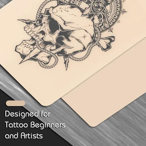 Miniatura 4 de 10 piezas de piel de práctica de tatuaje, piel falsa de doble cara de grado profesional para tatuajes (7.36 x 5.59 pulgadas), ideal