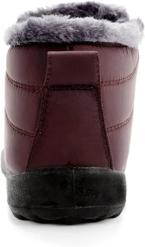 Miniatura 5 de VYKF Botas de nieve para mujer Botines de invierno cálidos con forro de piel antideslizantes Botas de tobillo para exteriores Botas cómodas