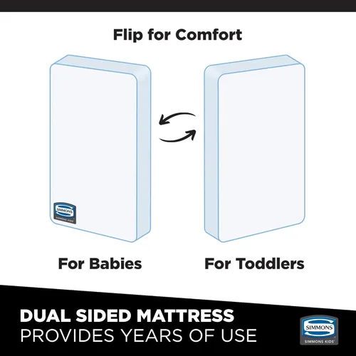 Miniatura 7 de Beautyrest Silver Slumber Nights - Colchón para cuna de 2 etapas de doble cara y colchón para niños pequeños, color dorado, impermeable, núcleo