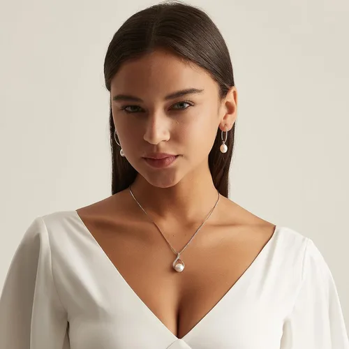 Miniatura 5 de YAMI Aretes colgantes de perlas para mujer, perlas cultivadas de agua dulce/agua salada en plata de ley 925, aretes colgantes hipoalergénicos