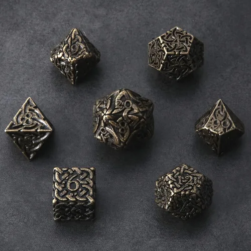 Miniatura 10 de KakapopoTCG. - Juego de dados de metal poliédrico, 7 piezas, extra pesado, extra grande, para Dungeons and Dragons. Call of Cthulhu, Pathfinder
