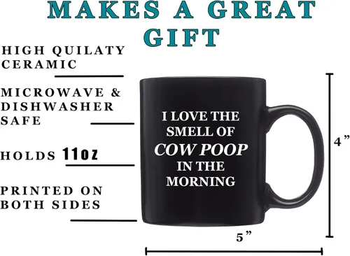 Miniatura 3 de Rogue River Tactical Divertida taza de café con texto en inglés "I Love The Smell Of Cow Poop In The Morning New", gran idea de regalo para granjero