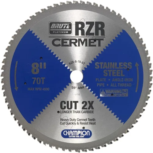 Miniatura 6 de Champion Cutting Tool Corp - Hoja de sierra circular de 5-3/8 pulgadas, 50T (RZR-538-50-ST), acero inoxidable
