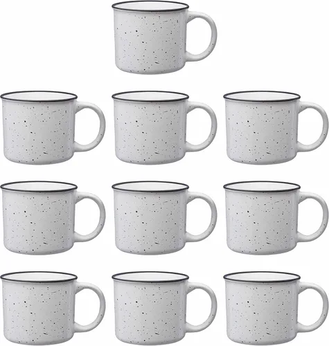 Miniatura 29 de DISCOUNT PROMOS Tazas de café personalizadas de cerámica para fogata, 13 onzas, juego de 10/50/100, paquete personalizado a granel, perfecto