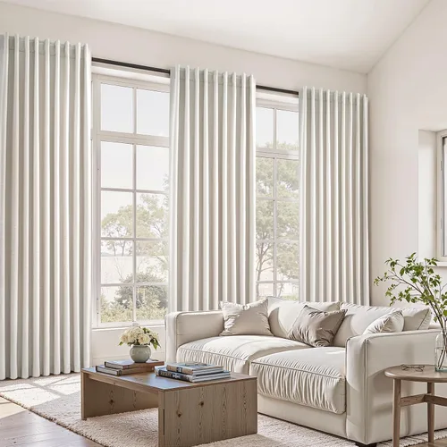 Miniatura 70 de Topfinel Cortinas opacas, blanco beige, 2 paneles, ventanas pequeñas, textura, mezcla de lino, bohemia, abedul, rural, gancho, bolsillo trasero