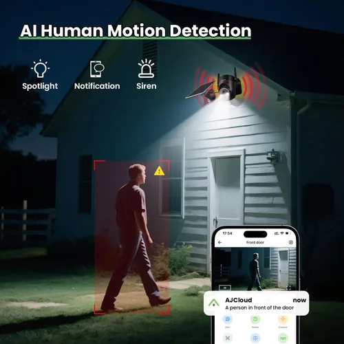 Miniatura 6 de Cámaras de seguridad sin WiFi inalámbricas para exteriores, cámara de seguridad celular al aire libre, PTZ, vista en vivo HD 2K, visión nocturna a