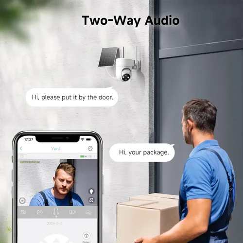 Miniatura 5 de Oculview Cámaras de seguridad solar 2K inalámbricas para exteriores, 2 cámaras inalámbricas para exteriores con visión de 360°, cámaras
