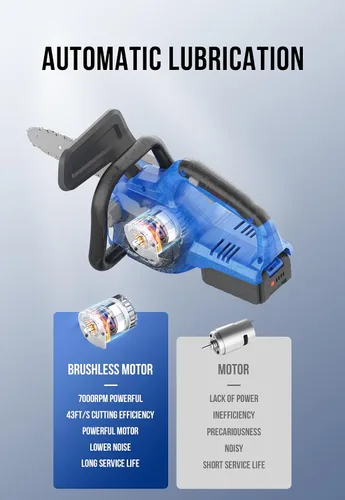 Miniatura 6 de WILD BADGER POWER Motosierra sin escobillas de 12 pulgadas inalámbrica, motosierra de batería de 20 V con 1 batería de 4.0 Ah, motosierras